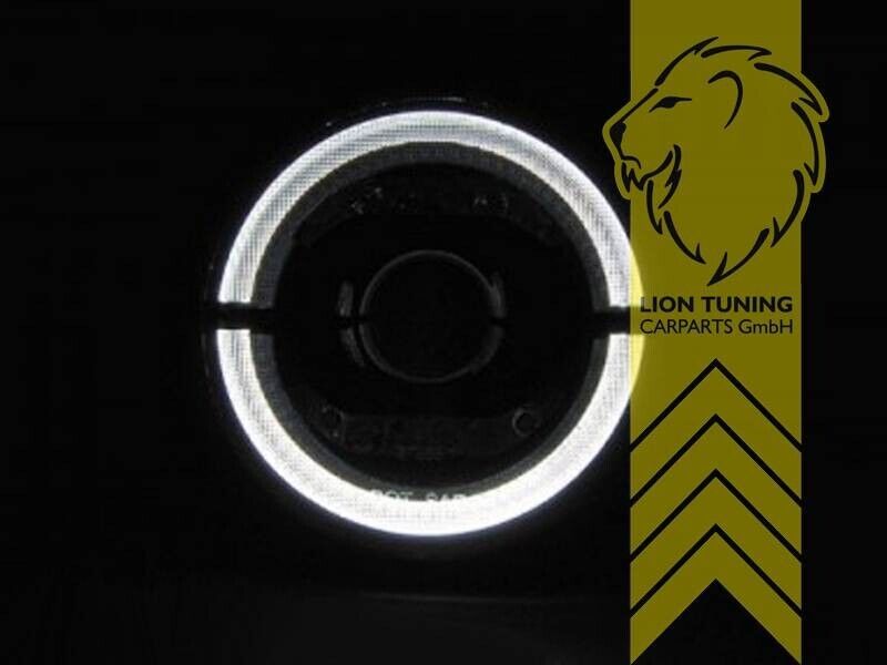 LT LED DRL Angel Eye Projector Headlights Jeep Wrangler TJ LJ JK 96-18 black LHD