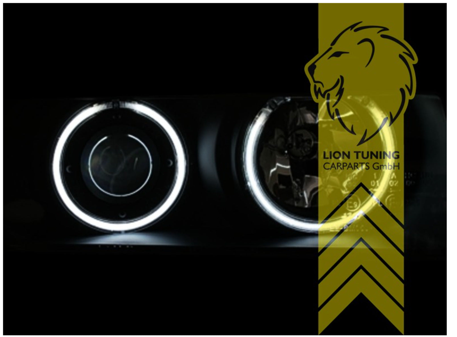 LT LED DRL Halo Angel Eye headlights BMW E36 Sedan Touring Compact black LHD