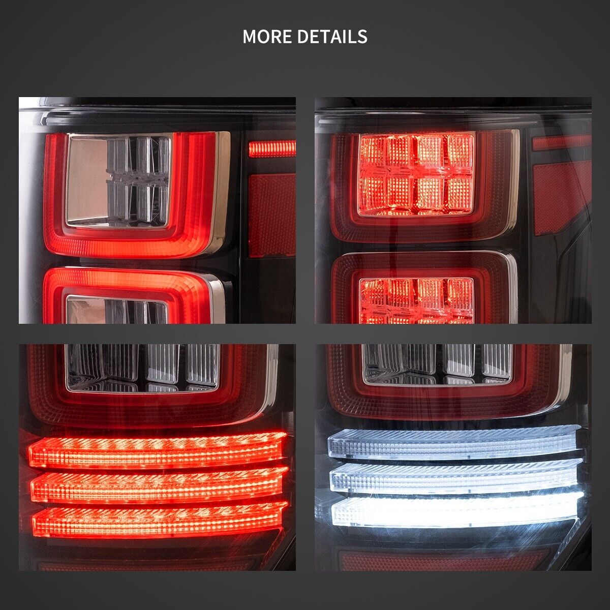 VLAND LED Tail Lamps Rear Lights 09-14 Ford F150 12 MK12 P415 Smoke & Red Indic