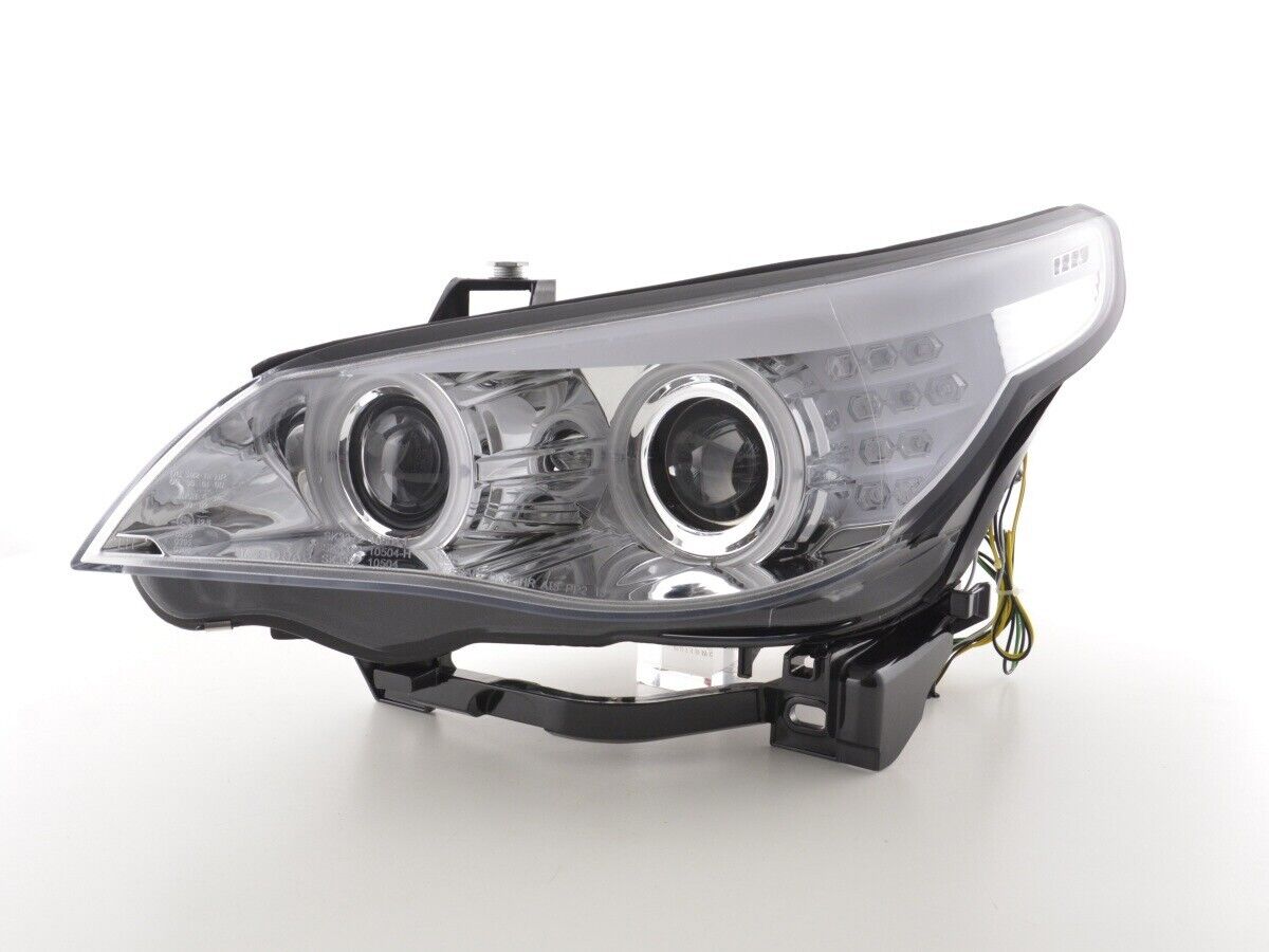 FK LED DRL XENON D1S H1 CCFL Headlights BMW 5-series E60 E61 05-08 Chrome RHD