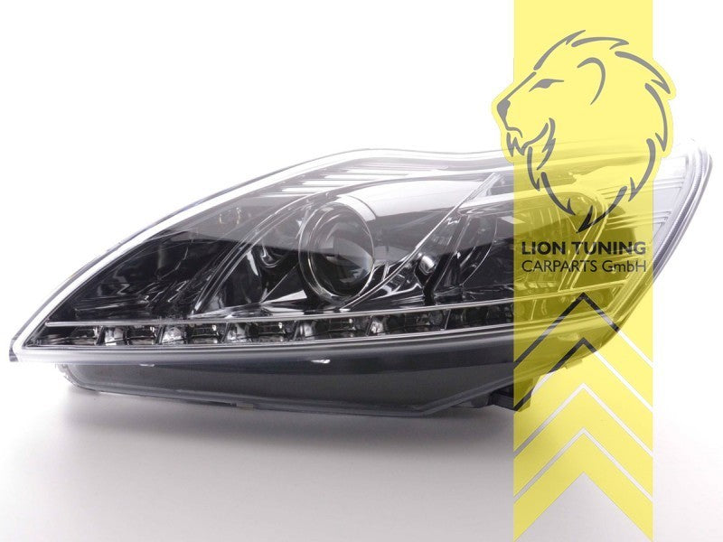 LT Pair LED DRL Lightbar Headlights Ford Focus 2 Facelift DA 08-11 chrome LHD