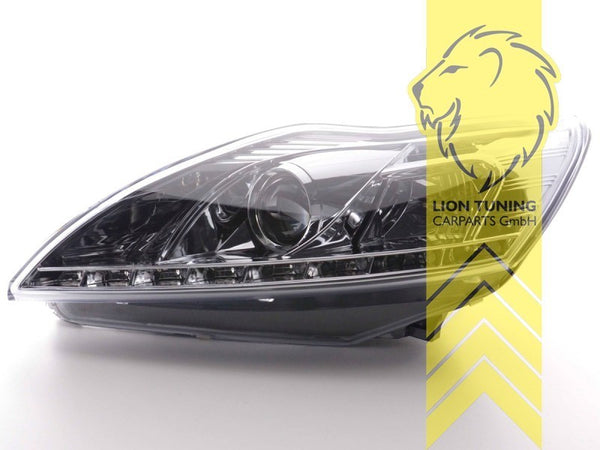 LT Pair LED DRL Lightbar Headlights Ford Focus 2 Facelift DA 08-11 chrome LHD