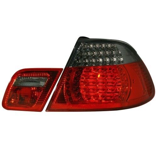 JOM Pair BMW E46 3 Series Coupe Cabrio 00-03 LED Rear Lights red smoke LHD