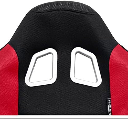 ATS Pair x2 Black & Red Sports Car Van Camper Universal Bucket Seats inc slides