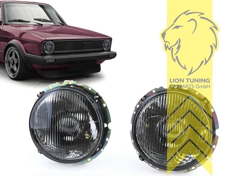 LT Pair Halogen Headlights VW Golf 1 Cabriolet Caddy 1 14 17 155 74-93 LHD