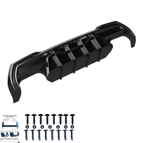OW Rear Bumper Splitter Diffusor BMW 1 Series F40 M-Pack M135i 19-24 Gloss Black