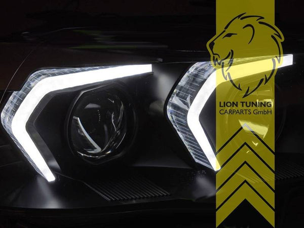 LT Pair LED DRL Lightbar Headlights BMW E90 Sedan E91 Touring 05-08 Black LHD
