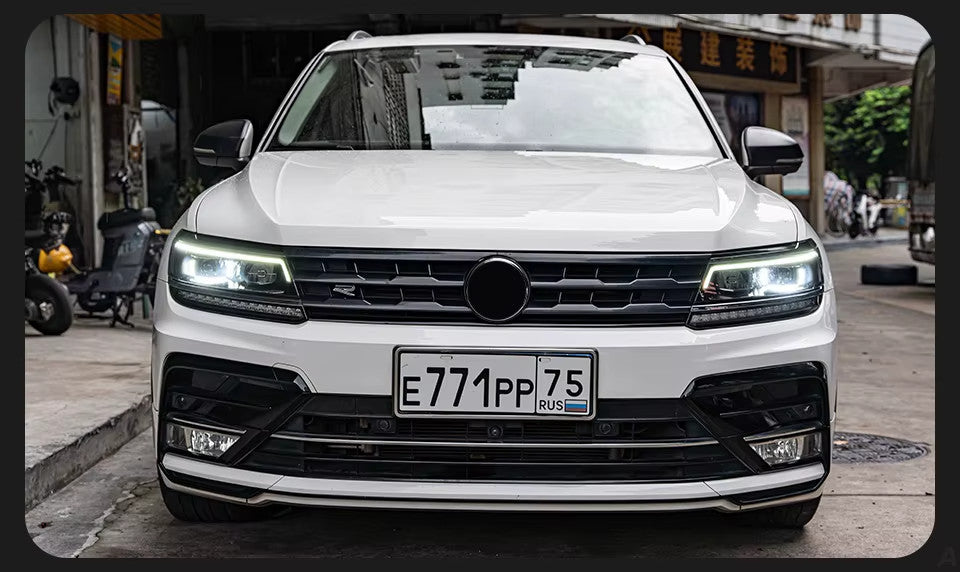AKD Pair 17-21 VW Tiguan LED DRL Dynamic Lightbar Headlights LHD