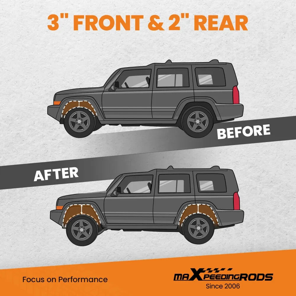 MXPR 3 Front 2 Rear Lift Kit w Differential Drop Spacers Toyota 4Runner 03-22