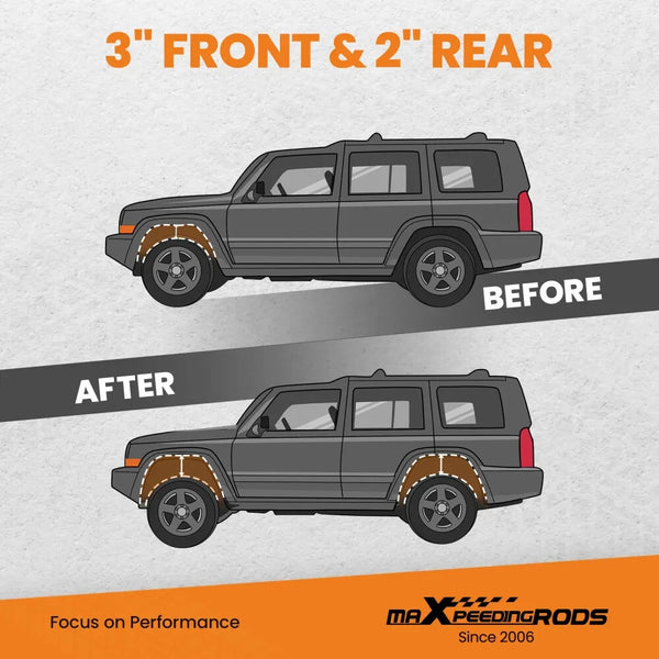 MXPR 3 Front 2 Rear Lift Kit w Differential Drop Spacers Toyota 4Runner 03-22