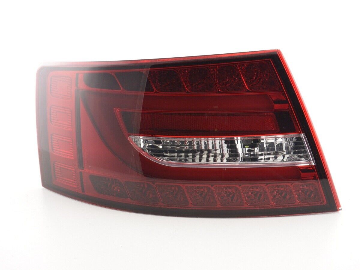 FK Pair LED Lightbar DRL Rear Lights Tail Audi A6 C6 4F 04-08 red clear LHD