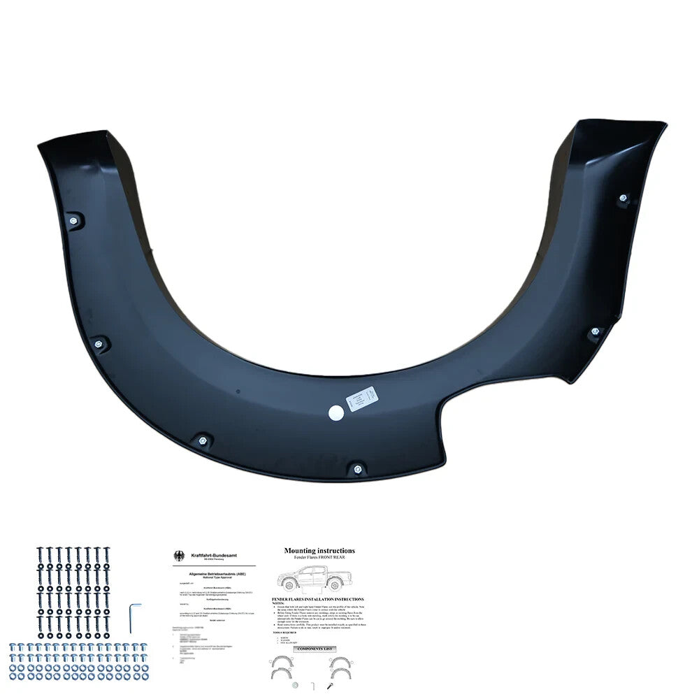 OW Fender Flares Wide Arch Kit NP300 D23 2017-2021 ABE TUV Matte Black ABS