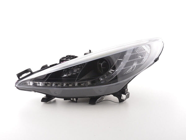 FK Pair LED DRL Halo Projector Lightbar Headlights Peugeot 207 06+ Black RHD