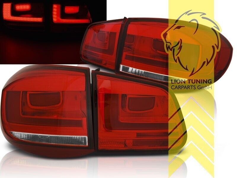 LT Pair LED Lightbar Rear Lights Tail Lamps VW Tiguan 5N 05-11 red white LHD