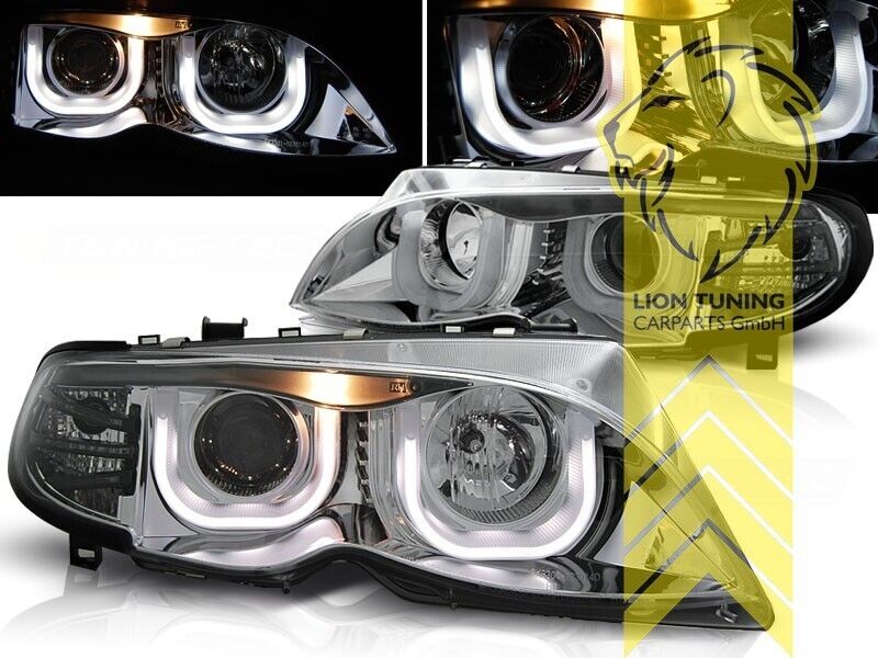 LT LED DRL Halo Angel Eye headlights BMW E46 Limousine Touring chrome 01-05 LHD