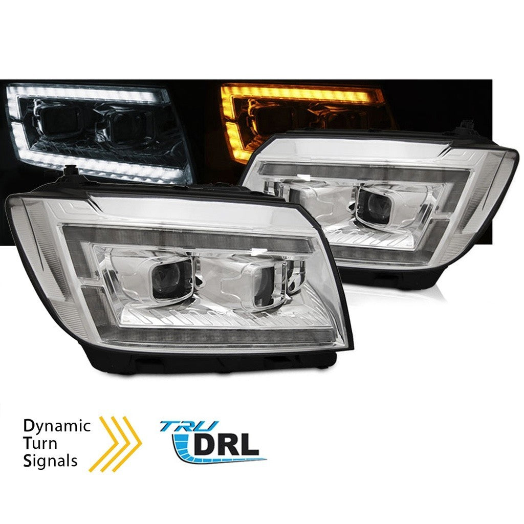 AMCP Pair LED DRL Lightbar Headlights VW CRAFTER 2 SY SX 17+ Van Bus Camper LHD