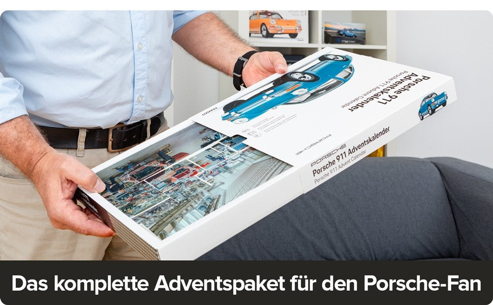 FRANZIS Porsche 911 Blue Collectable Advent Calendar Your Own Desk Model Kit