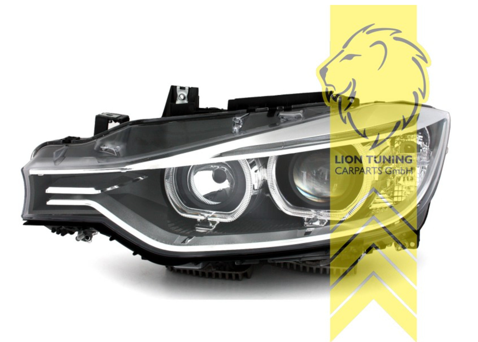 LT LED DRL Dual Halo Ring Headlights BMW F30 Sedan F31 F35 11+ Touring black LHD