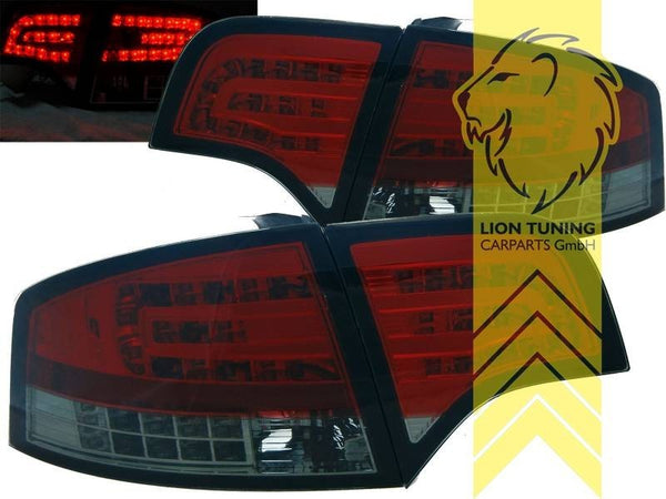 LT Pair LED DRL Lightbar Rear Lights Audi A4 B7 8E 04-08 sedan smoke black LHD