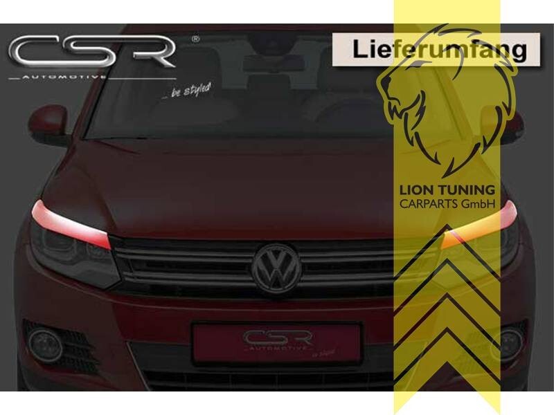 LT CSR headlight eyelids covers trims VW Tiguan 5N Facelift 11-16 ABS Paintable