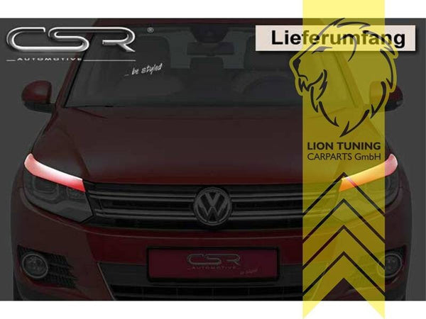 LT CSR headlight eyelids covers trims VW Tiguan 5N Facelift 11-16 ABS Paintable