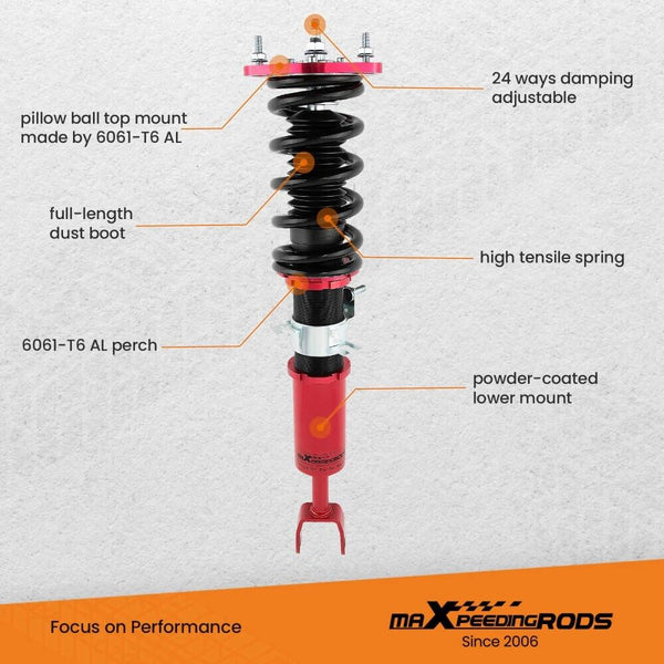 MXPR Coilovers Lowering 350Z Z33 Coupe 03-08 Skyline Coupe Infiniti G35 Coupe