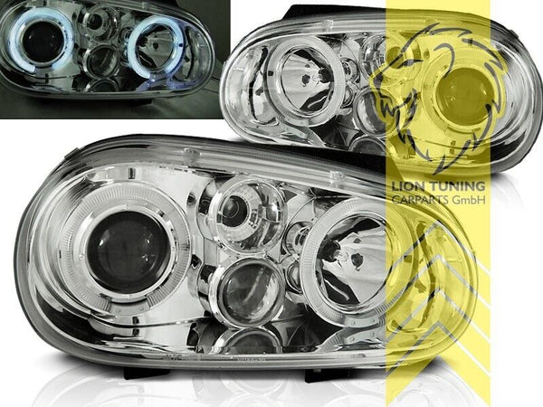 LT Pair LED DRL Halo Ring Headlights VW Golf 4 MK4 97-06 Limo Variant Cabrio LHD