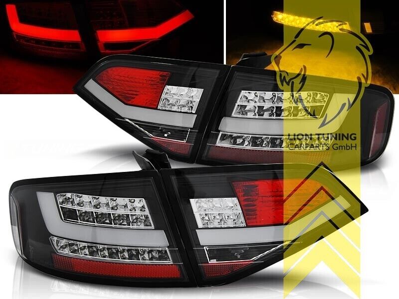 LT Pair LED REAR LIGHTS Lightbar DRL Audi A4 B8 8K Saloon 07-11 smoke S-Line