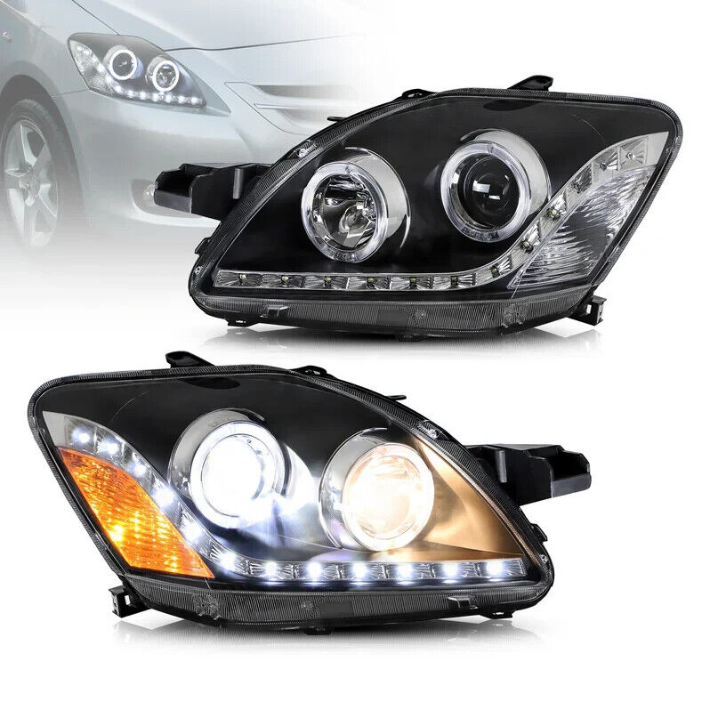 VLAND Toyota Yaris Vios Belta Sedan 07-12 LED DRL Lightbar Headlights US LHD