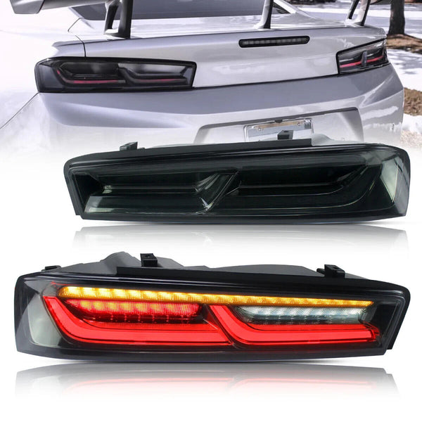 VLAND LED Sequential Lightbar Rear Lights Chevrolet Chevy Camaro 16-18 Smoke LHD