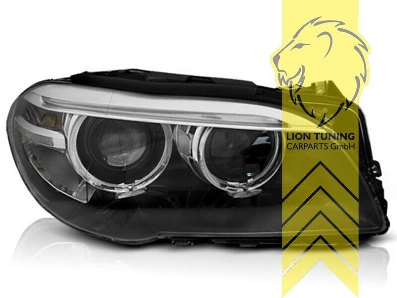 LT LED DRL Lightbar Headlights BMW F10 Limo F11 Touring 10-13 Xenon Black LHD