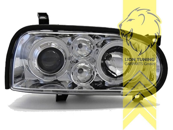 LT LED DRL Angel Eye Halo Ring Headlights VW Golf 3 Sedan Variant 91+ chrome LHD