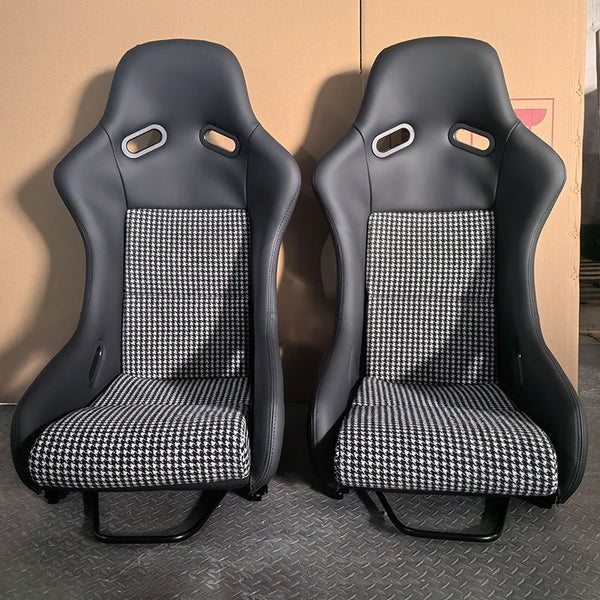 Pair EDYSTR Univ Bucket Seats Porsche Carbon Back Fabric 986 987 997 911 GT3 GT4