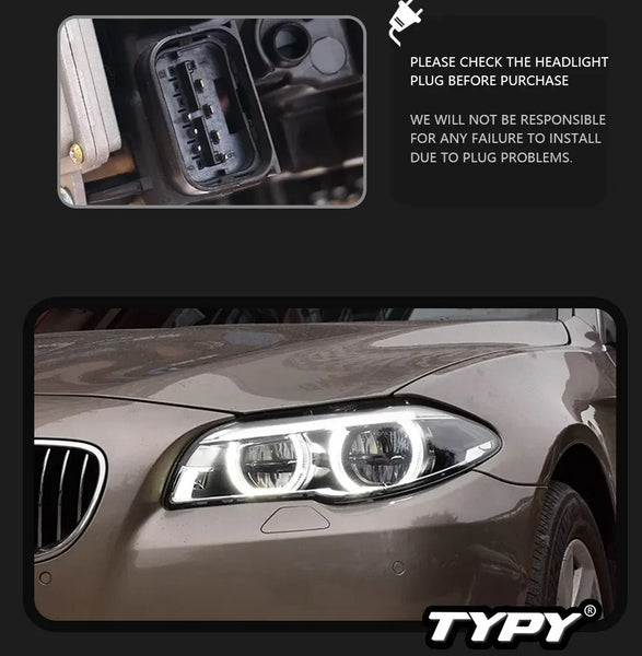 TYPY Pair 10-16 BMW 5 Series F10 LED DRL Dynamic Headlights Euro Xenon Halog LED