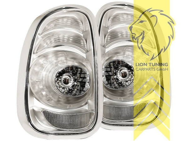 LT Pair LED Lightbar Rear Lights Tail Mini Countryman R60 White Clear Chrome