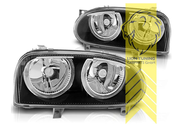 LT LED DRL Angel Eye Halo Ring Headlights VW Golf 3 Sedan Cabrio Black LHD