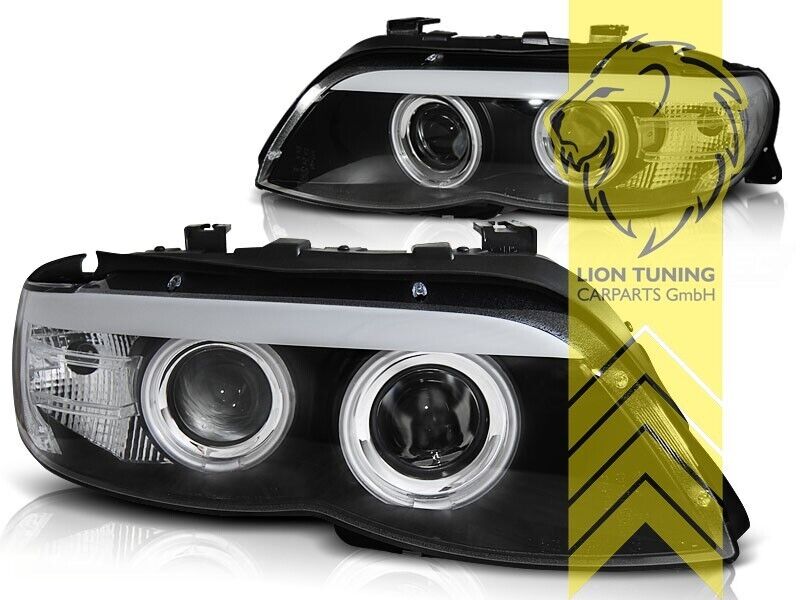 LT LED DRL Halo CCFL H1 Headlights BMW X5 E53 black for XENON D2S / H7 03-06 LHD