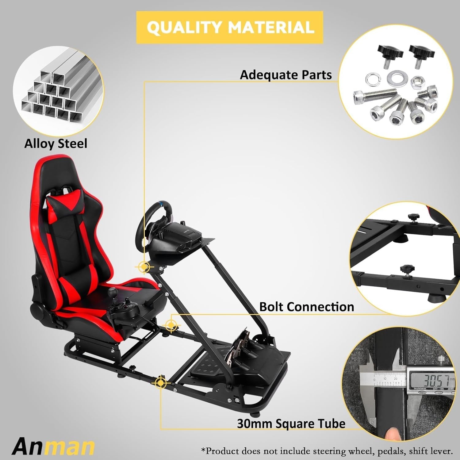 Driving Game Sim Racing Frame  Seat G27 G29 G920 G923 Wheel Pedals Xbox PS PC