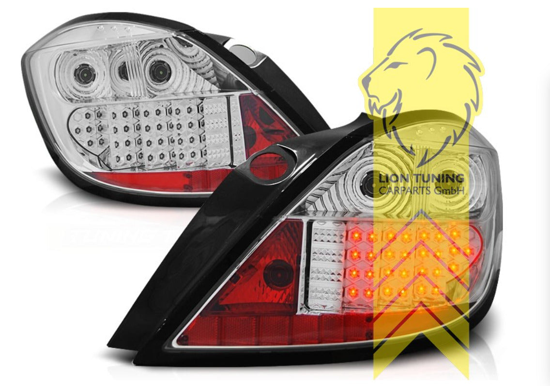 LT Pair LED DRL Rear lights Lightbar Vauxhall Opel Astra H white chrome L48 LHD