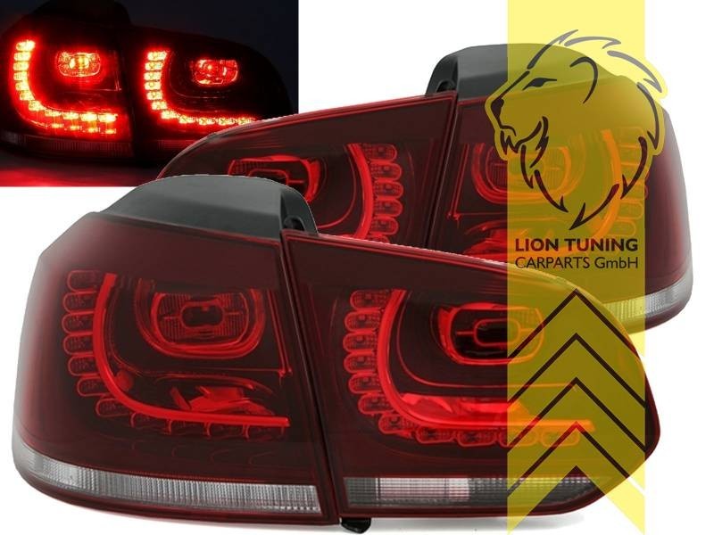 LT VW Golf Mk6 Mk 6 08-13 5k1 Led Rear Lights Tail Lamps Black GTI LHD