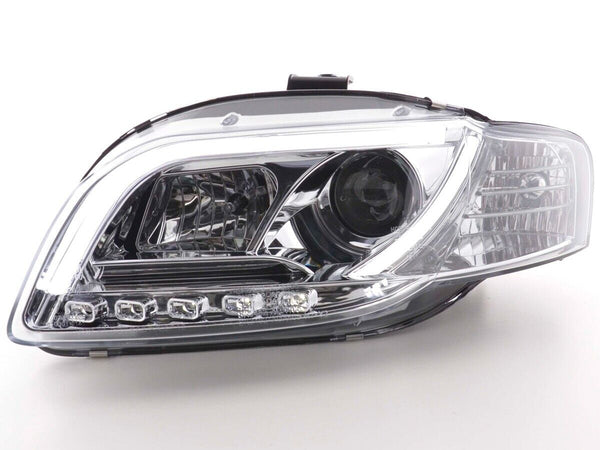 FK LED DRL Lightbar SERVO Headlights Audi A4 B7 8E 04-08 H1 & H7 Chrome S4 LHD