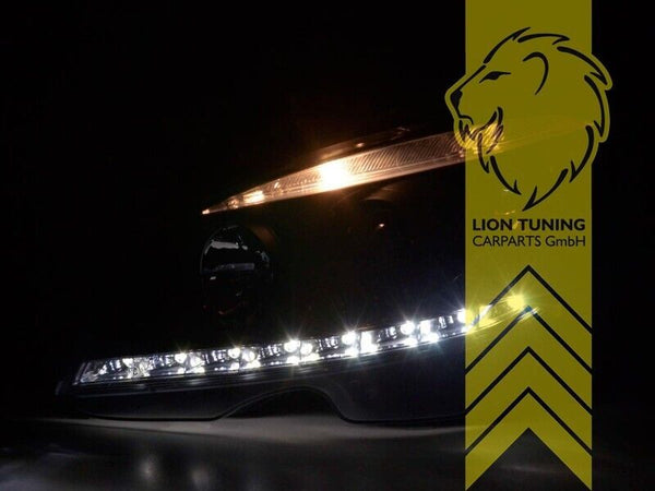 LT Pair LED DRL Lightbar Headlights Mercedes W204 S204 C-Class black 07-10 LHD