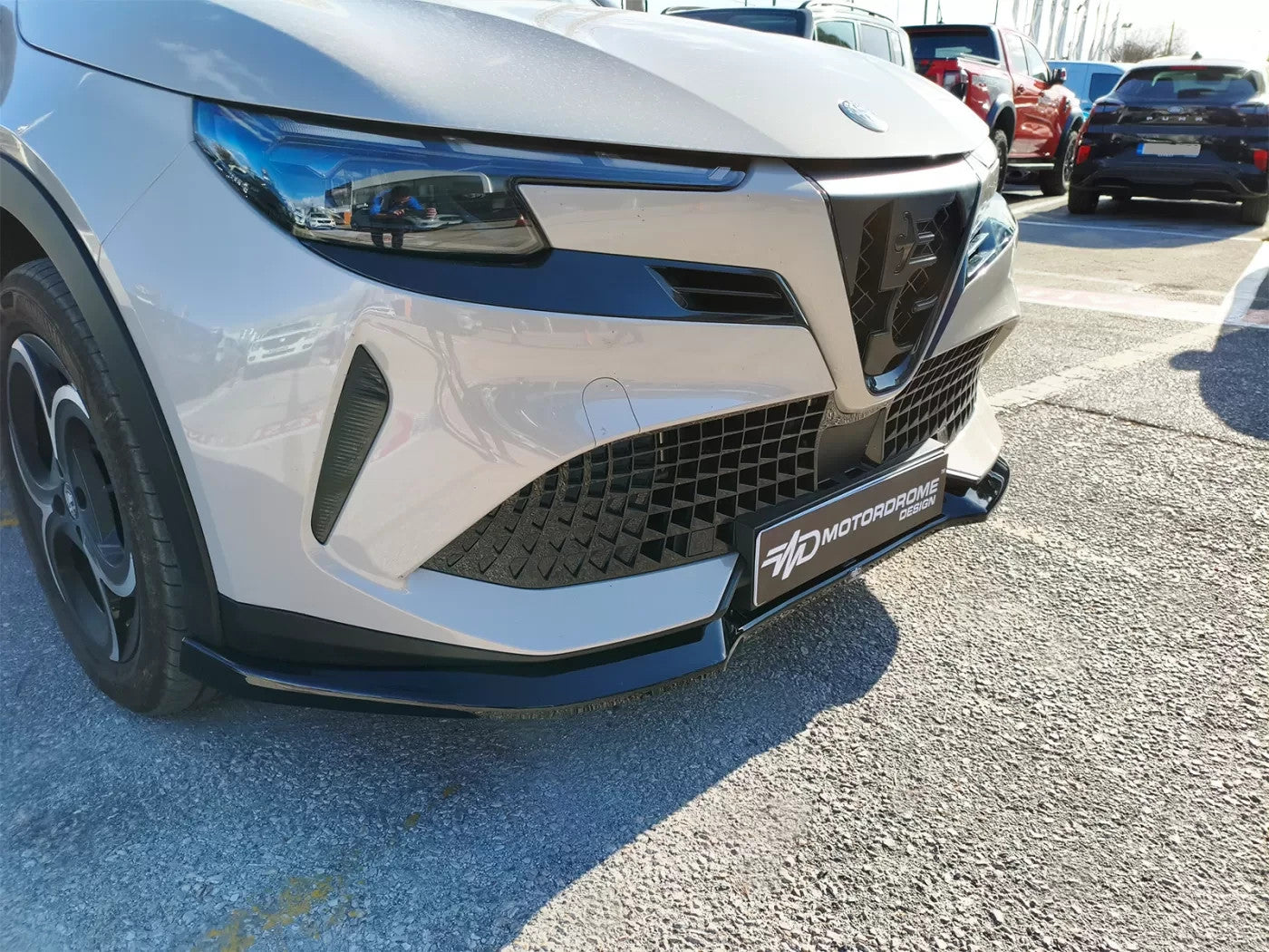 Motordrome Front Bumper Splitter Spoiler Alfa Romeo Junior 24+ Glossy Black