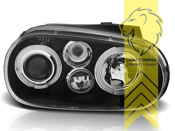 LT LED DRL Halo Ring Headlights VW Golf 4 Sedan Variant Cabriolet black LHD