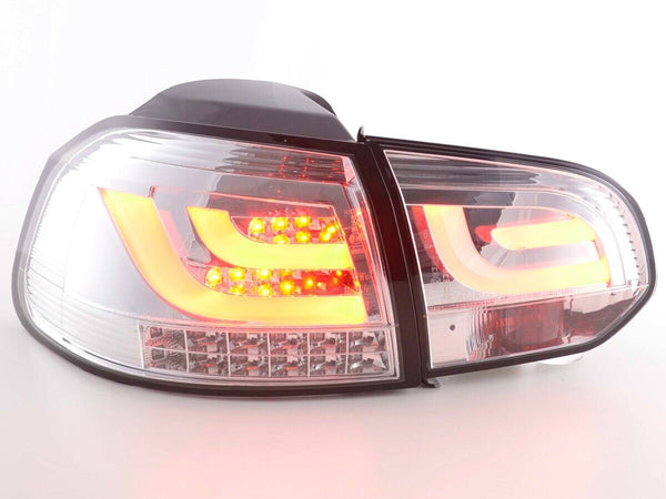 FK VW GOLF MK6 6 08-12 1K LED REAR LIGHTS Lightbar Tail Lamps Clear Chrome LHD