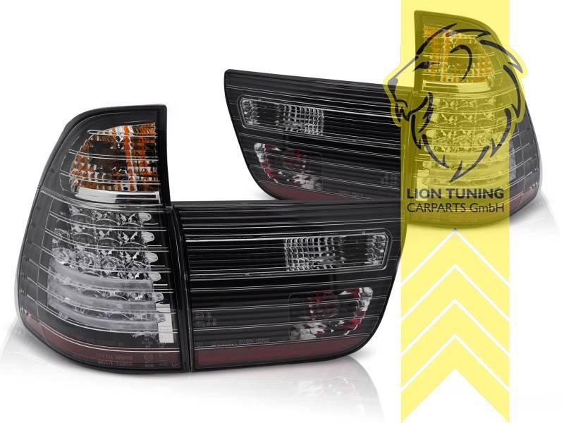 LT Pair LED Lightbar Rear Lights Tail Lamps BMW BMW E53 X5 black smoke 00-03 LHD