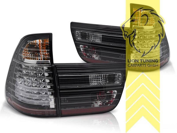 LT Pair LED Lightbar Rear Lights Tail Lamps BMW BMW E53 X5 black smoke 00-03 LHD