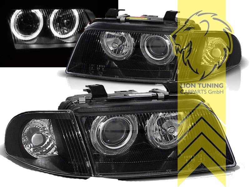 LT Pair LED DRL Halo Headlights Audi A4 B5 8D 94-98 Sedan Avant black