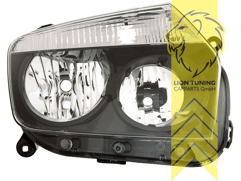 LT Pair Halogen Headlights Dacia Duster HS 1 MK1 10-13 H7 / H1 black LHD