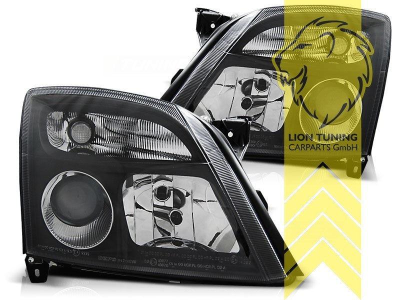 LT Pair Halogen Halo Headlights Opel Vauxhall Vectra C 02-06 GTS black LHD